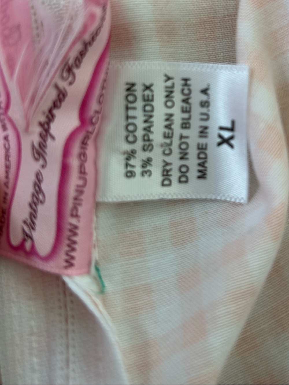 Pinup Couture Peach Orange Gingham Dee Dee Waitress Puff Sleeve Retro Dress XL - Picture 9 of 16